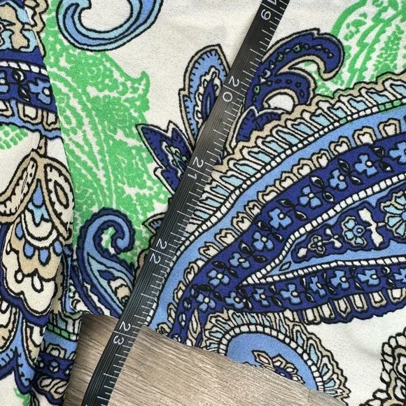 GUC Zac & Rachel Womens Sz XL Blue and Mint Green with Lace Paisley Blouse - Picture 7 of 7